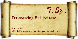 Trnovszky Szilviusz névjegykártya